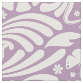 Weiß und Lavendel florales Barockmuster Stoff (Nahaufnahme)