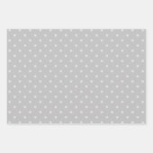 Weiß und leicht graue Polka Dot Mix Geschenkpapier Set (Vorderseite 3)