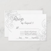 Weiß und leicht graue UAWG mit Speisekarte RSVP Karte (Vorne/Hinten)