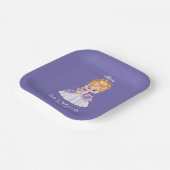 Weiß und lila Baby Pappteller (Gewinkelt)