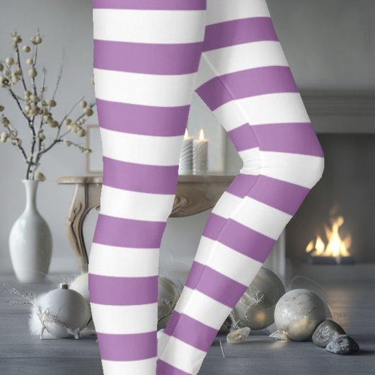 Weiß und Lila Leggings