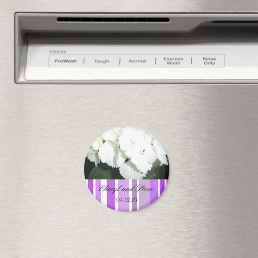 Weiß und Lila Save the Date Magnet (In Situ (Geschirrspüler))