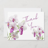 Weiß und Magenta Orchids Malerei Danke Karte (Vorderseite)