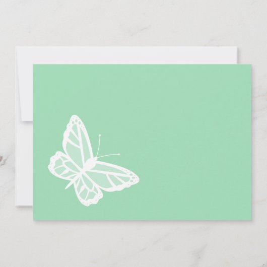 Weiß und Minzgrün Save the Date (Rückseite)