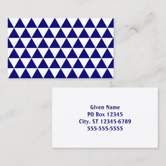 Weiß und Navy-Triangle-Muster Visitenkarte (Vorne/Hinten)