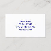 Weiß und Navy-Triangle-Muster Visitenkarte (Rückseite)