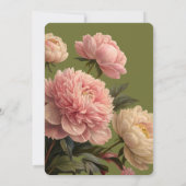 Weiß und Olive | Blush-Rose-Einladung Einladung (Rückseite)