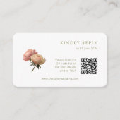 Weiß und Olive | Chic Rose Wedding RSVP QR Code Begleitkarte (Vorderseite)