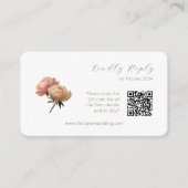 Weiß und Olive | Chic Rose Wedding RSVP QR Code Begleitkarte (Vorderseite)