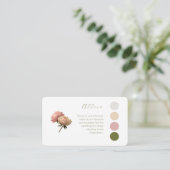 Weiß und Olive | Rose Hochzeitskleid Code Begleitkarte (Stehend Vorderseite)