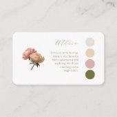 Weiß und Olive | Rose Hochzeitskleid Code Begleitkarte (Vorderseite)