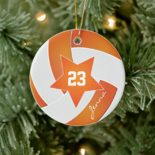 Weiß und orange Alle Star Volleyball Keramikornament