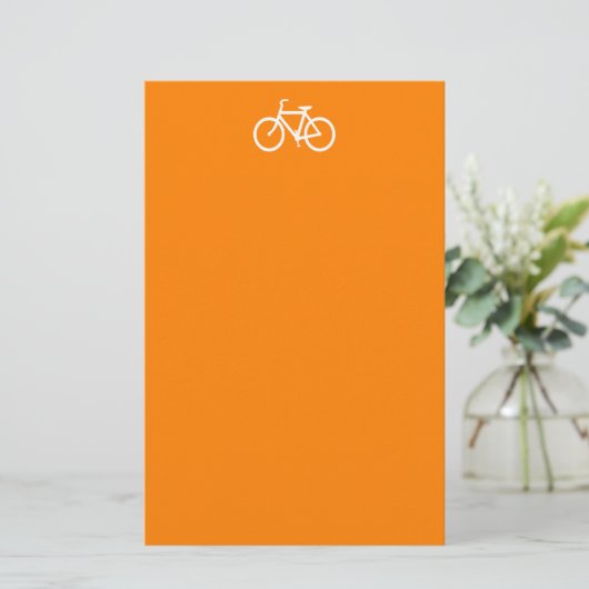 Weiß und Orange Bike Briefpapier (Stehend Vorderseite)