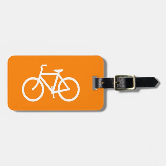 Weiß und Orange Bike Gepäckanhänger (Vorderseite horizontal)