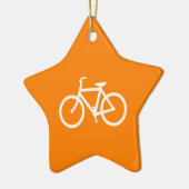 Weiß und Orange Bike Keramik Ornament (Links)
