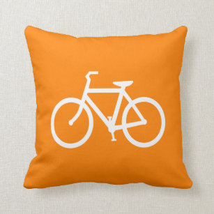 Weiß und Orange Bike Kissen
