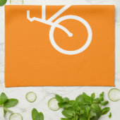 Weiß und Orange Bike Küchentuch (Gefaltet)