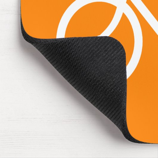 Weiß und Orange Bike Mousepad (Ecke)