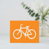 Weiß und Orange Bike Postkarte (Stehend Vorderseite)