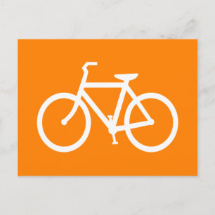 Weiß und Orange Bike Postkarte