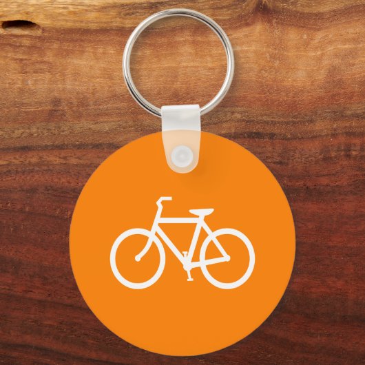 Weiß und Orange Bike Schlüsselanhänger (Vorderseite)