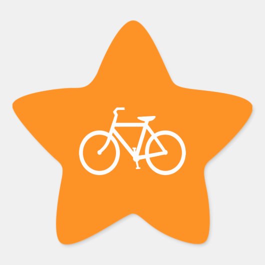Weiß und Orange Bike Stern-Aufkleber (Vorderseite)