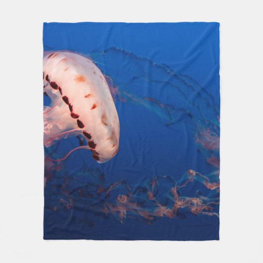 WEISS UND ORANGE JELLYFISH FLEECEDECKE (Vorderseite)