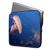 WEISS UND ORANGE JELLYFISH LAPTOPSCHUTZHÜLLE (Vorderseite Links)
