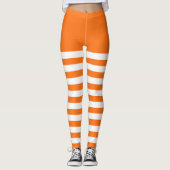 Weiß und Orange Leggings (Vorderseite)