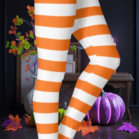 Weiß und Orange Leggings