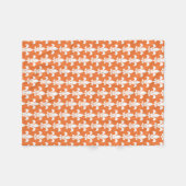 Weiß und Orange Lilie Muster Fleecedecke (Vorderseite (Horizontal))