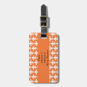 Weiß und Orange Lilie Muster Gepäckanhänger (Vorderseite vertikal)