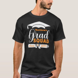 Weiß und Orange Text Benutzerdefiniert Mens Black  T-Shirt