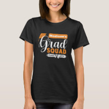 Weiß und Orange Text Weibliche Schwarze-Grad-Squad
