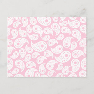 Weiß und Paisley pastellfarben. Postkarte