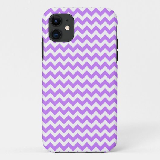 Weiß und Pastel Lila Zig Zag Zickzack Case-Mate iPhone Hülle (Rückseite)