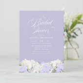 Weiß und Periwinkle | Romantisches Brautparty Einladung (Stehend Vorderseite)