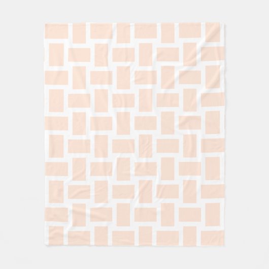 Weiß- und Pfirsichfarben-Design Fleecedecke (Vorderseite)