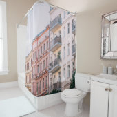 WEISS UND PINK GEBÄUDE DUSCHVORHANG (Beispiel)