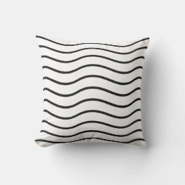 Weiß und Pitch Pastellfarben, Wavy Lines Design Kissen