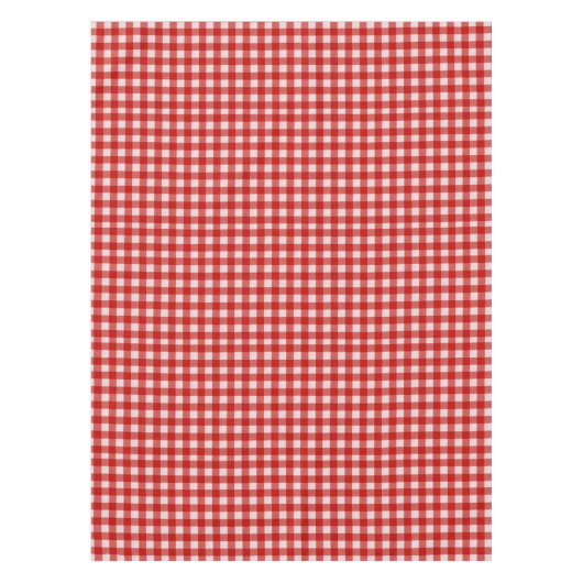 Weiß und Red Gingham Pattern | Baumwolle geprüft Tischdecke (Vorderseite)