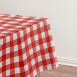 Weiß und Red Gingham Pattern | Baumwolle geprüft Tischdecke