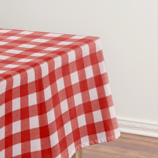 Weiß und Red Gingham Pattern | Baumwolle geprüft Tischdecke (Beispiel)