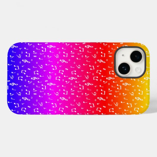 Weiß und Regenbogen Musical Case-Mate iPhone Hülle (Rückseite (Horizontal))