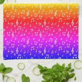 Weiß und Regenbogen Musical Geschirrtuch (Gefaltet)