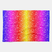 Weiß und Regenbogen Musical Geschirrtuch (Horizontal)