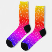 Weiß und Regenbogen Musical Socken (Linkes Detail)