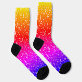 Weiß und Regenbogen Musical Socken (Rechts)