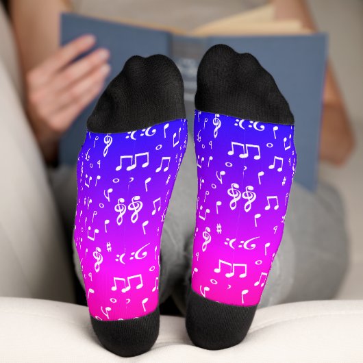 Weiß und Regenbogen Musical Socken (Unterseite)
