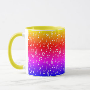 weiß und Regenbogen Musical Tasse